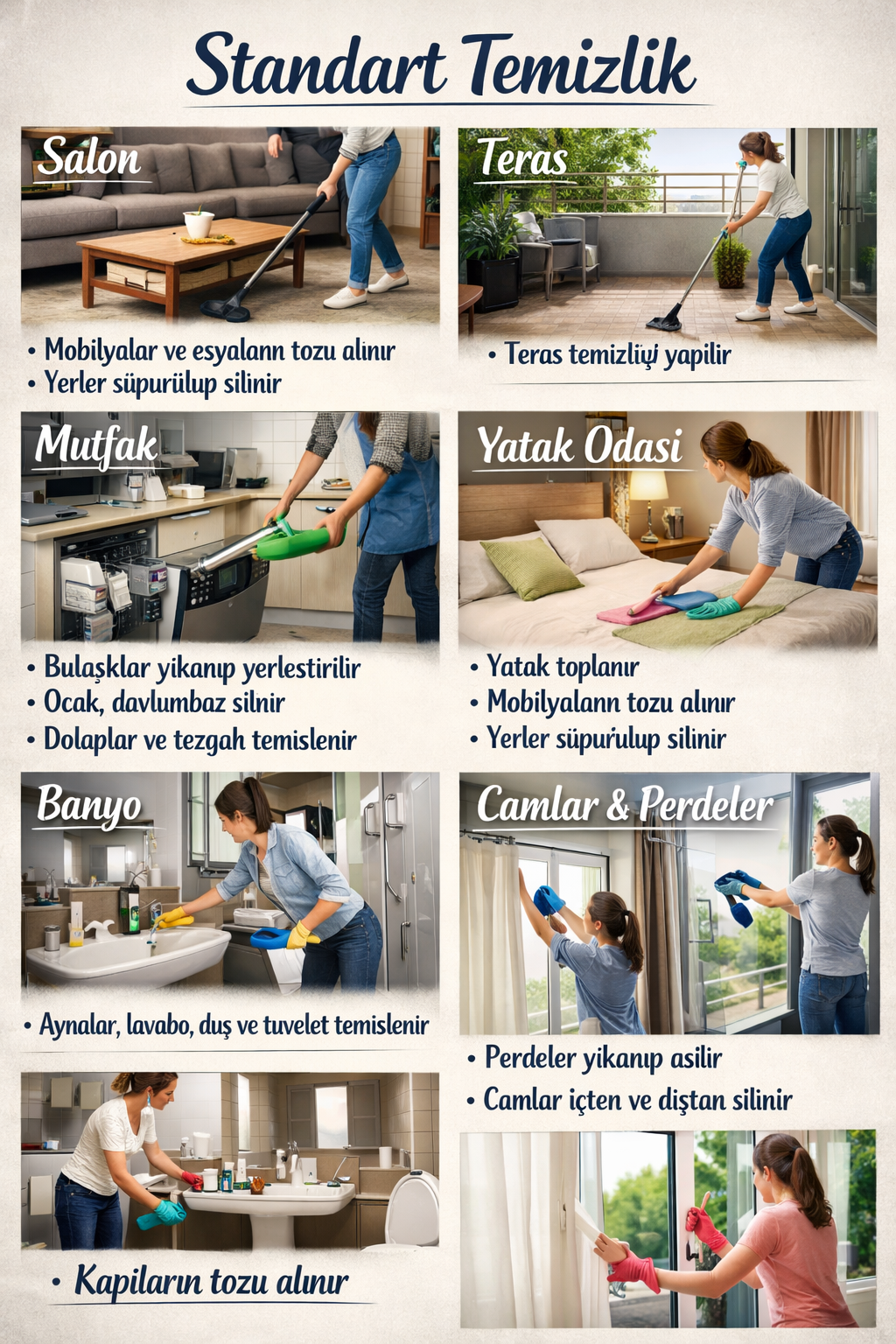 Standart Temizlikte Neler Yapılmalı